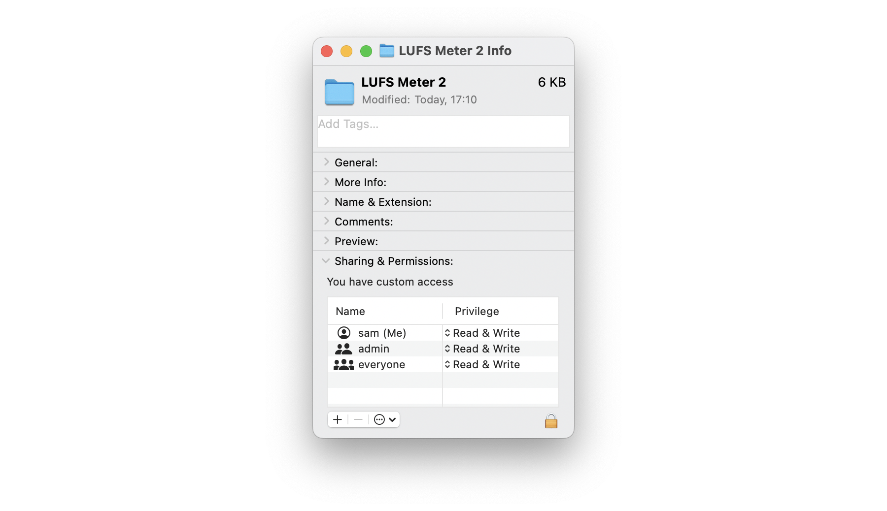 macOS file permission