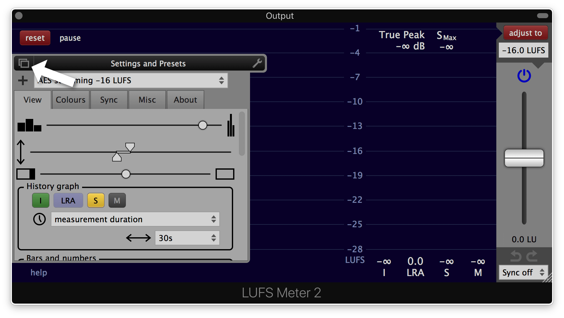 Settings floating window button