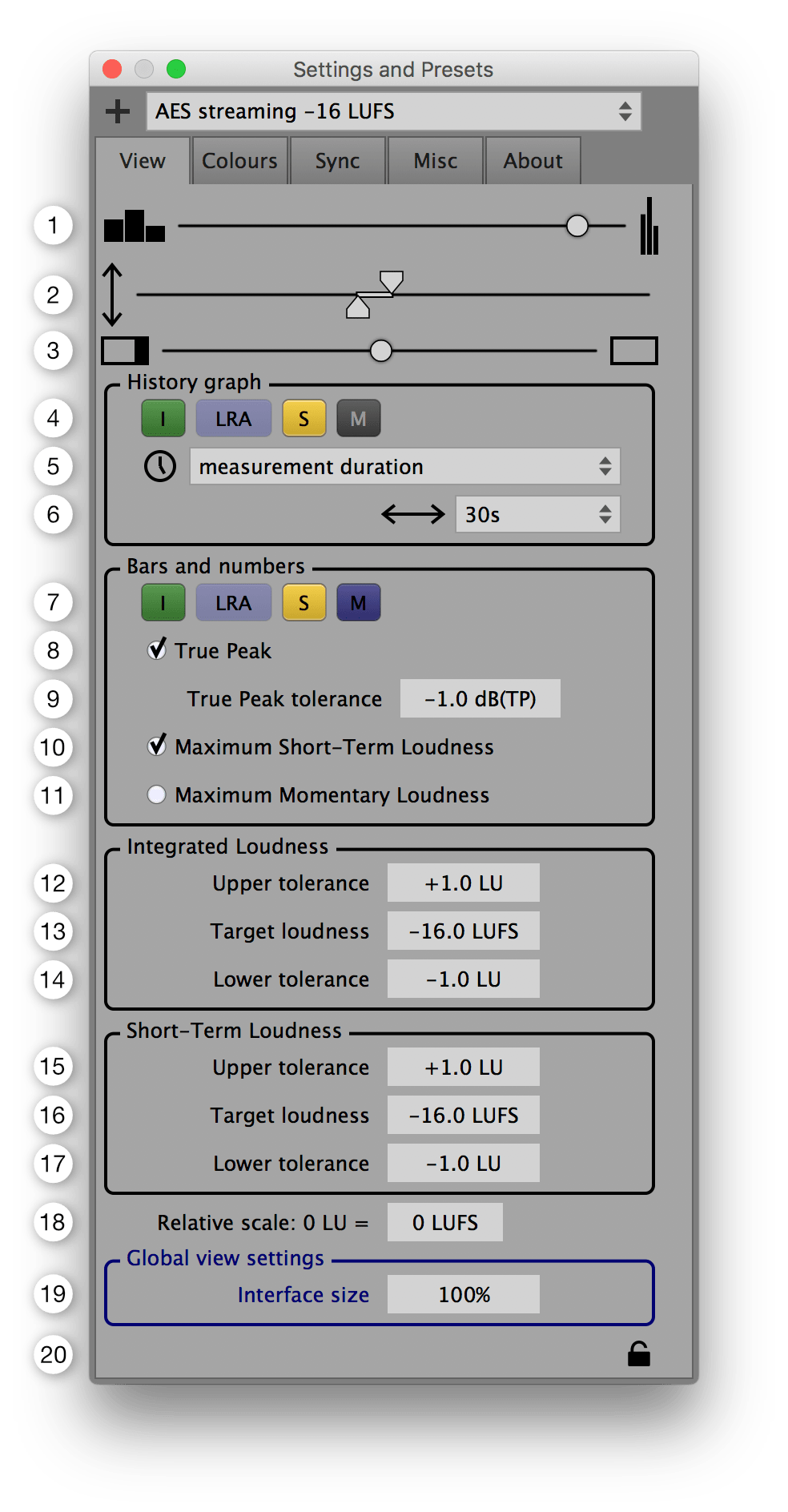 View settings