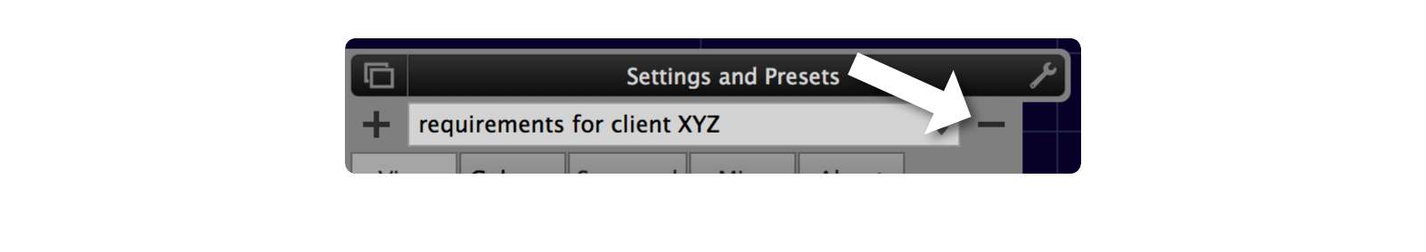 Preset delete button