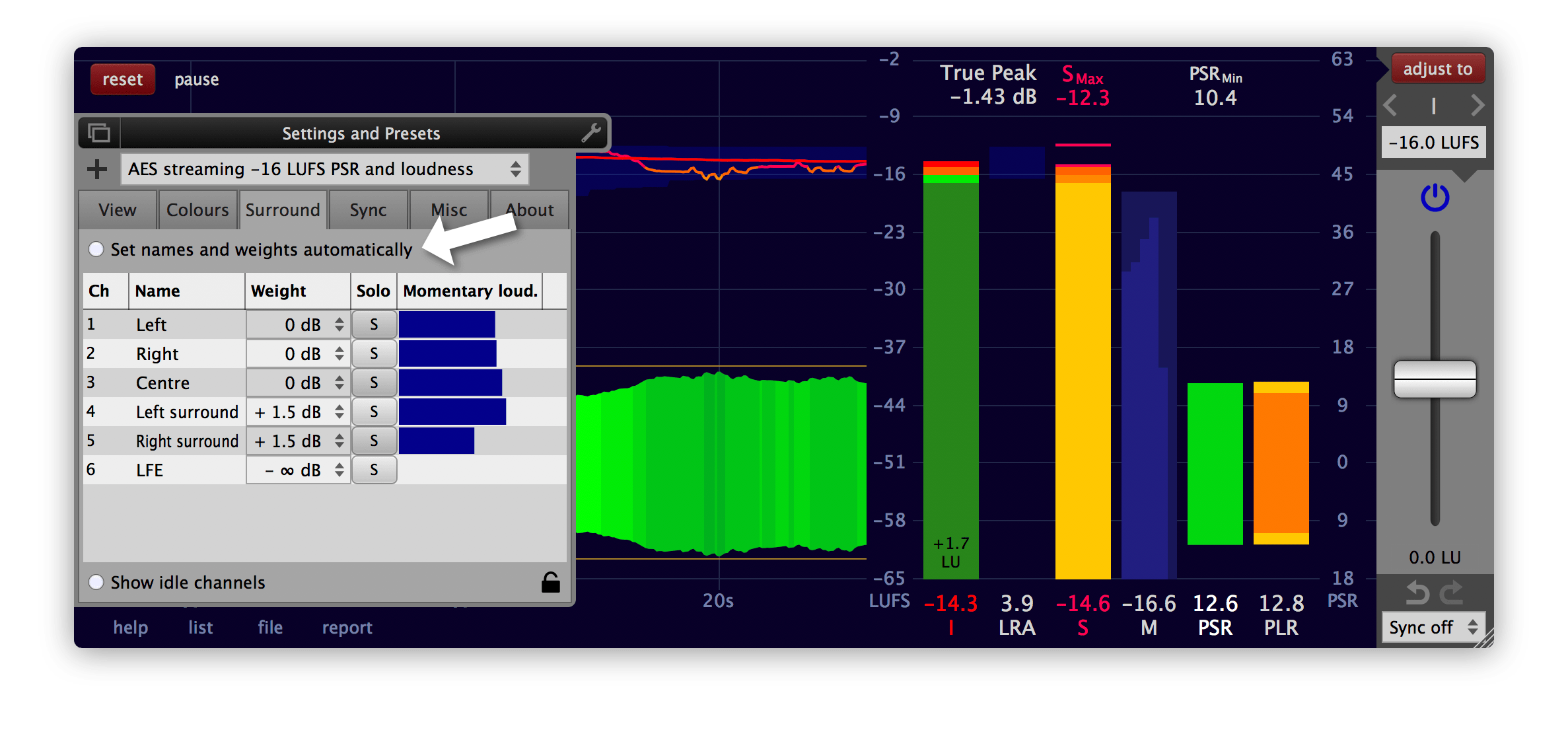 Surround settings manual