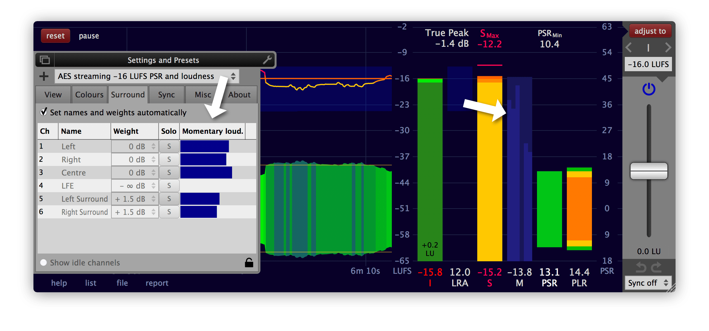 Surround settings automatic